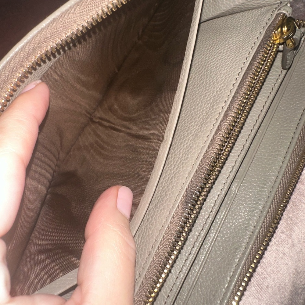 Prada Beige/Taupe Saffiano Leather Large Continental Zip Wallet - Picture 10 of 16